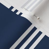 Broken Stripe 2 in White and Midnight Blue