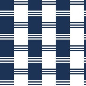 Broken Stripe 2 in White and Midnight Blue