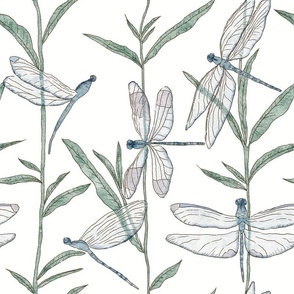 Dragonfly Garden Insects | Watercolor | Large
