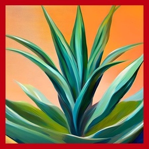 PANEL 9" TILES PAINTED DESERT AGAVE 1 FLWRHT