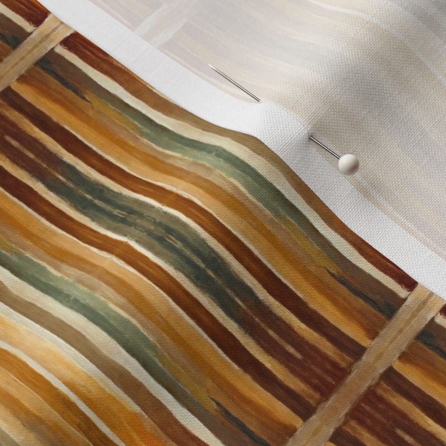 Woven vertical stripes earth tones 