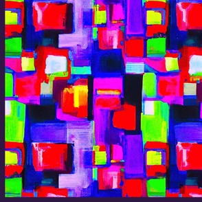 bright purple blue and green abstract rectangles L