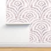 Big Repeated Dynamic Scallop Flow with Painted Texture, gentle pink blush