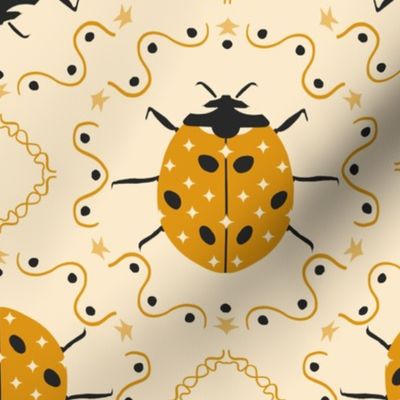 Ladybug pattern - marigold and black