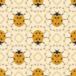 Ladybug pattern - marigold and black