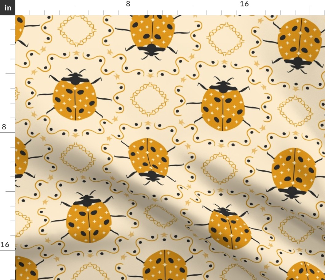 Ladybug pattern - marigold and black