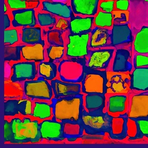 abstract squares green purple L