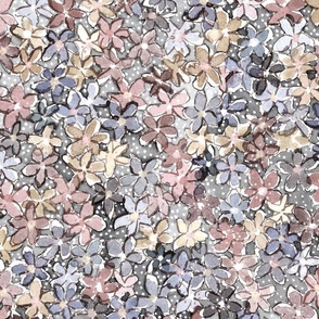 Neutral WatercolorTextured Flowers // Large