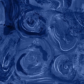 Hand painted water ripples | indigo
