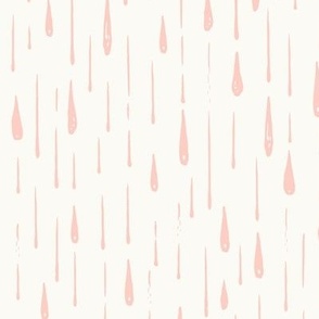Rain drops pink on off white, cream background