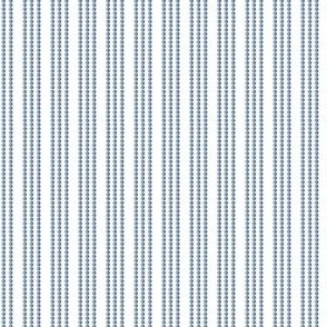Blue & White Porcelain - Petite Dotted Stripes in shades of blue on a white background.