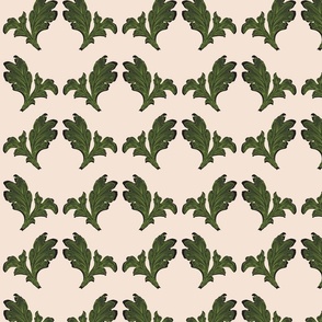 Acanthus leaf on soft blush pink 6.7 inch repeat