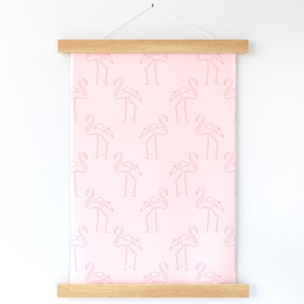 M Flamingo Beach Pattern for Summer Decor Pink Pastel Peach