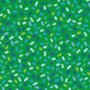 Sprinkle Chaos - Greens on Bright Green