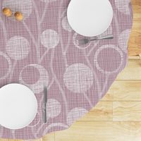 Gauze Textured white circles on lavender 