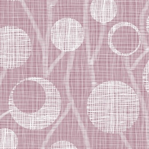 Gauze Textured white circles on lavender 