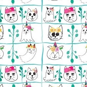 Cat Pawtraits in Costumes and Flowers 4"