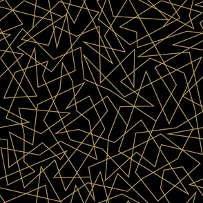 Abstract Geometric Angles - Gold on Black