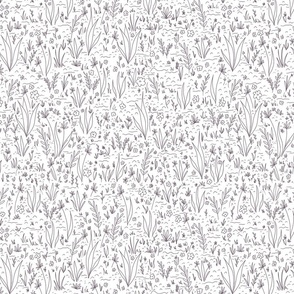 Flower Doodles white- small scale 