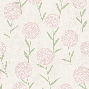 Rae Flora Pale creme pink sage