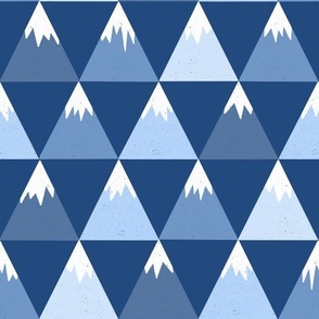 Snow Capped Mountains - blue - medium scale