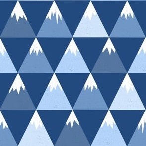 Snow capped mountains - blue - small scale