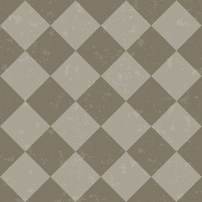 Diagonal Checkerboard with Texture in Light Brown and Brown - Small