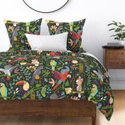 Jumbo Parrot Party, Forest Green