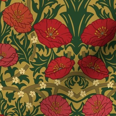 Poppies pattern in William Morris style 3
