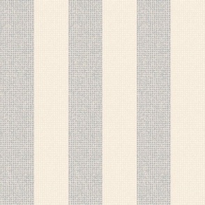 Wide Awning Stripe ⬆Platinum Gray Cream Linen