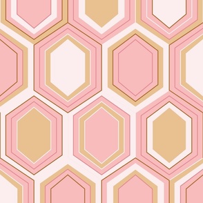 Retro Hexagons (24") - cream, pink, yellow (ST2023RH)