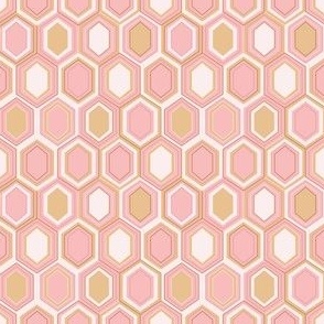 Retro Hexagons (3") - cream, pink, yellow (ST2023RH)