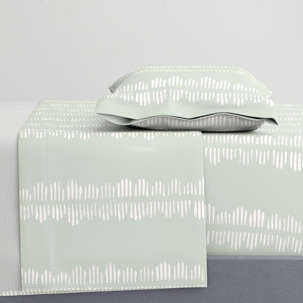 Textured Double Line Vertical Stripe in Minty Sage Green