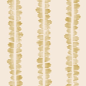 Textured Double Line Vertical Stripe in Cream and Mustard Yellow