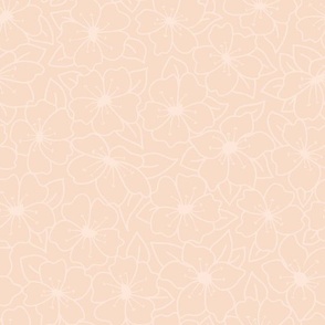 Large - Warm Floral minimalism – line work in pastel peach