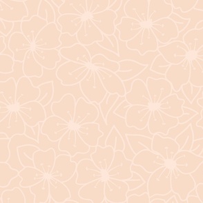 Jumbo - Warm Floral minimalism – line work in pastel peach