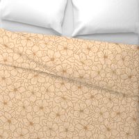 Large - Warm Floral minimalism – line work in light brown on light peach