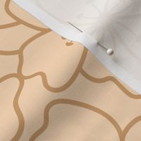 Jumbo - Warm Floral minimalism – line work in light brown on peach