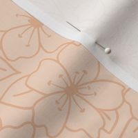 Large - Warm Floral minimalism – line work in peach