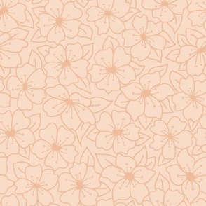 Large - Warm Floral minimalism – line work in peach