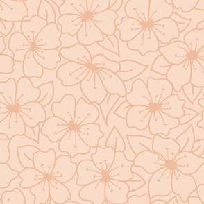 Jumbo - Warm Floral minimalism – line work in peach