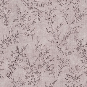 Leaves on Rustic Rice Paper - Taupe grey brown