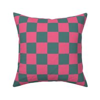 (M) Checkerboard in pink and dark green