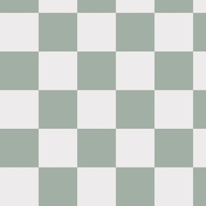 M / Checkerboard in sage green and off white