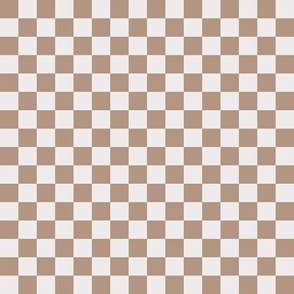 S / Checkerboard in brown and off white