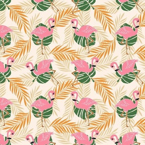 Flamingo tropical vibes (beige) - medium
