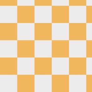 M / Checkerboard in mustard yellow and off white