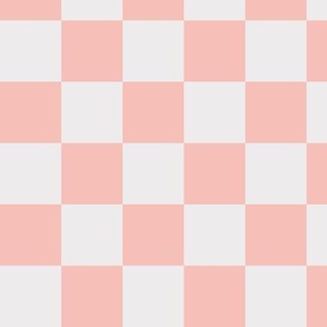 M / Checkerboard in rose pink and off white