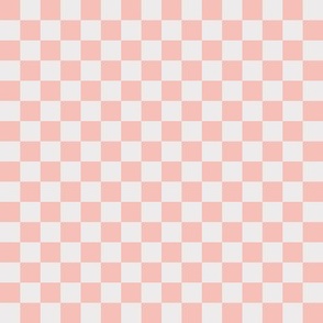 S / Checkerboard in rose pink and off white