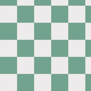 M / Checkerboard in jade green and off white